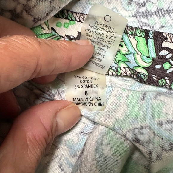 Elie Tahari Cotton Art Nouveau Print Skirt Size 6 Generous Fit - Picture 13 of 15